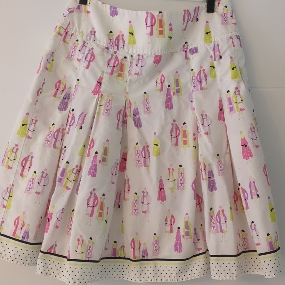 Vintage Liz Clairborne Cotton Novelty print Polca Dots Hem fit flare Y2K sz 10